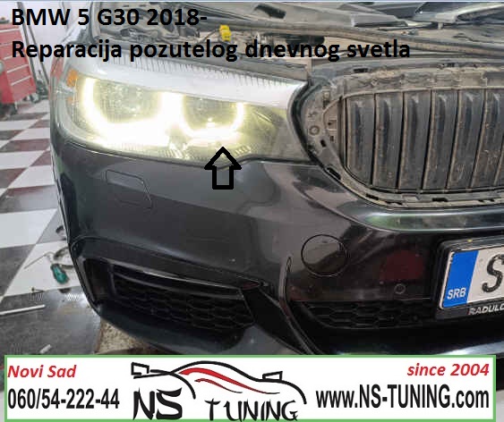 bmw 5 g30 2017 2018 2019 pozutelo dnevno svetlo angel xenon far reparacija servis farova novi sad ns tuning
